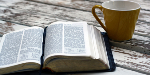 Bible and coffee